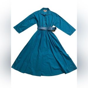 Vintage The American Shirt Dress Teal Blue